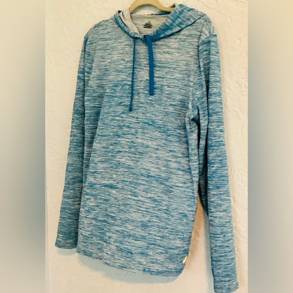 Tek Gear Blue and White Heathered  Men's Long Sleeve Hoodie Top - Picture 4 of 9